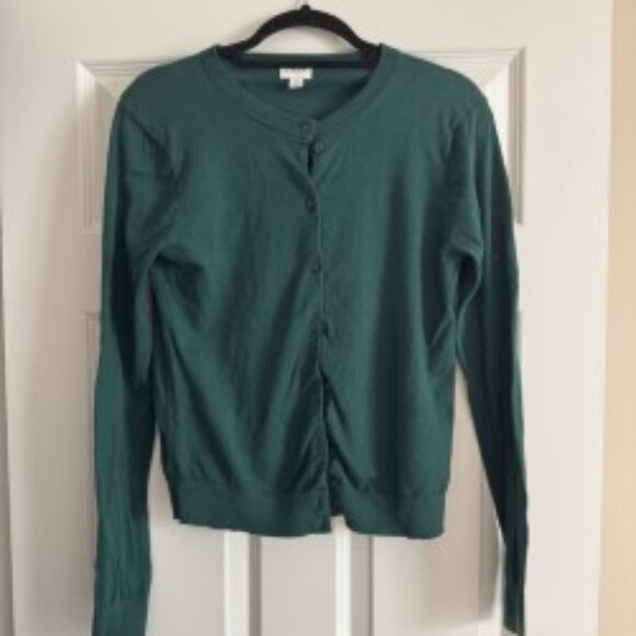 J. Crew Classic Cotton Cardigan M - Picture 1 of 3